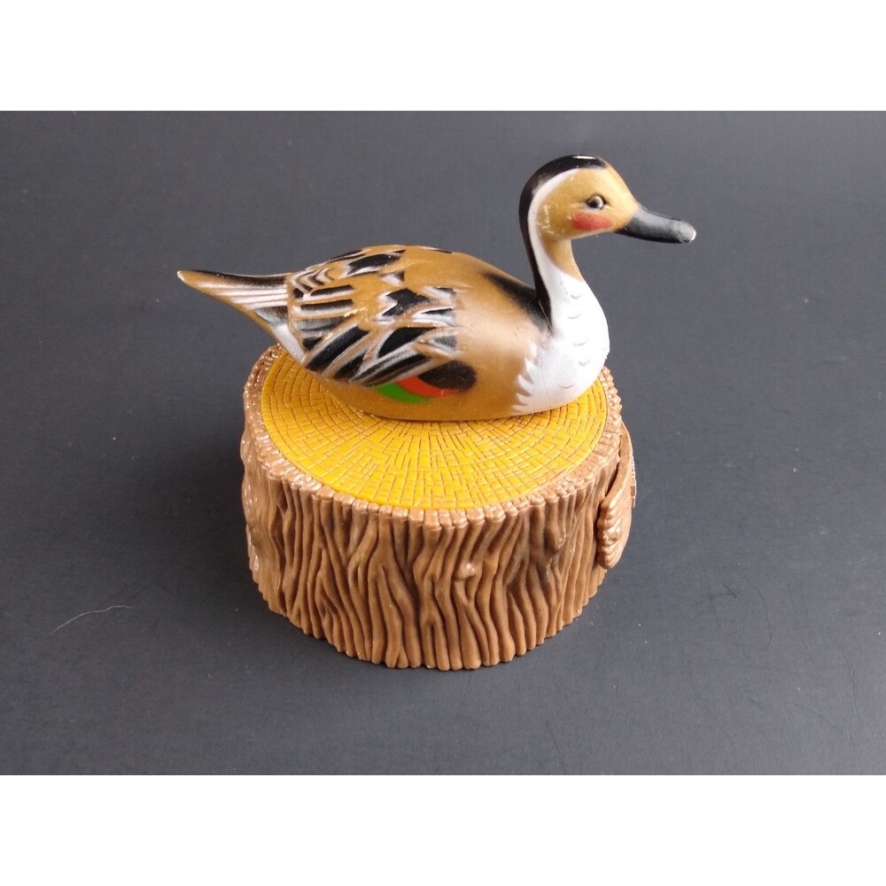 Vintage Decoy Duck Trinket Box Pintail Hong Kong Hard Plastic